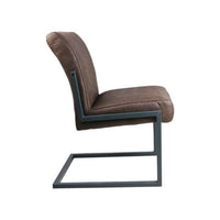 Eetkamerstoel Texas set van 2 - 55x50x85 - Espresso - Yachtleder/metaal