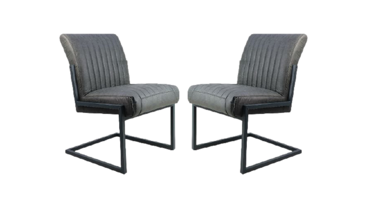 Eetkamerstoel Texas set van 2 - 55x50x85 - Graphite - Yachtleder/metaal