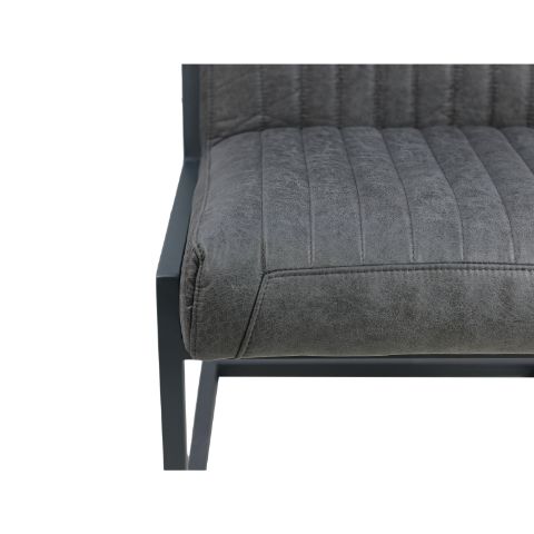Eetkamerstoel Texas set van 2 - 55x50x85 - Graphite - Yachtleder/metaal