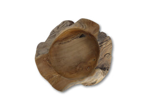 Fruitschaal large (Behandeld met Bijenwas) - ø38-45x15 - Naturel - Teak