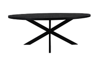 Ovale eettafel Melbourne - 180x100x76-  Zwart - Mangohout/ijzer