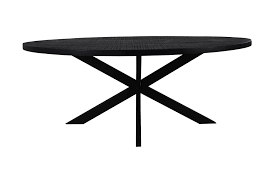 Ovale eettafel Melbourne - 180x100x76-  Zwart - Mangohout/ijzer