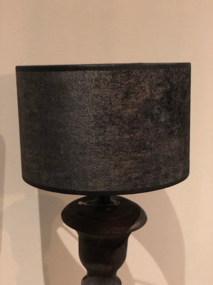 Lampenkap 20cm Cilinder 2063 black/gold velvet