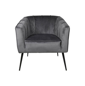 Fauteuil Chester - velours - donkergrijs