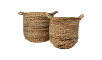 Mandenset - naturel - bananenblad - set van 2