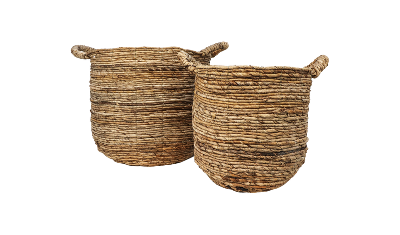 Mandenset - naturel - bananenblad - set van 2
