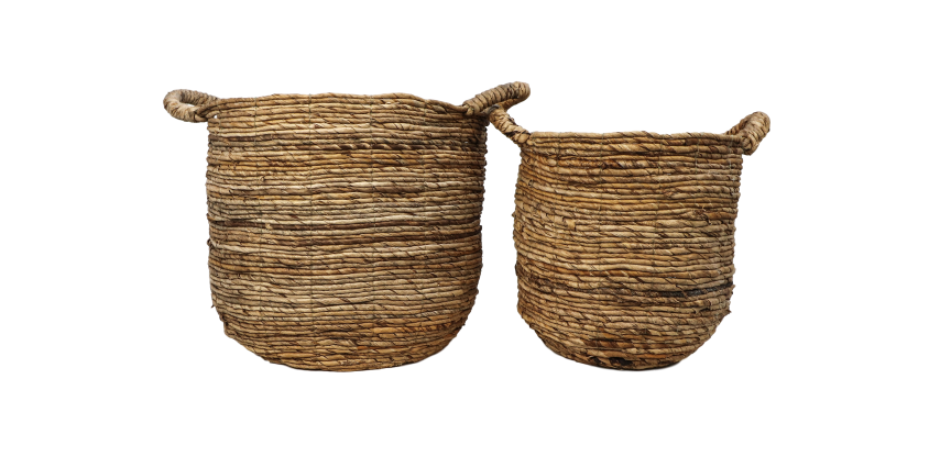 Mandenset - naturel - bananenblad - set van 2