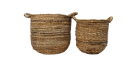 Mandenset - naturel - bananenblad - set van 2
