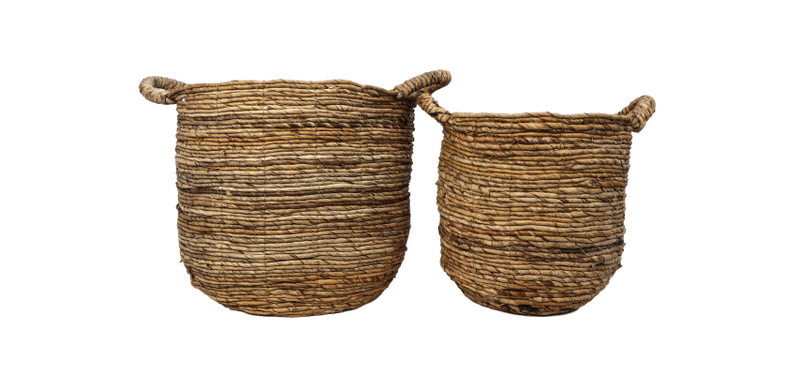 Mandenset - naturel - bananenblad - set van 2