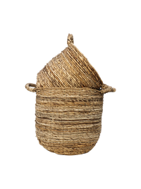 Mandenset - naturel - bananenblad - set van 2