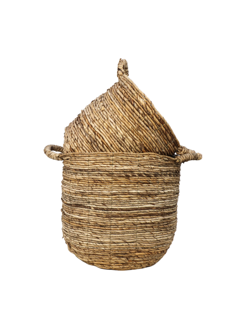 Mandenset - naturel - bananenblad - set van 2
