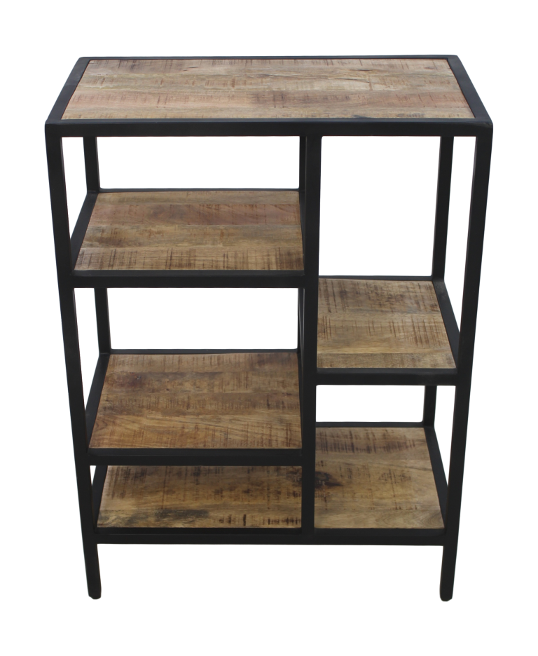 Open vakkenkast Levels - 60x81 cm - mangohout/ijzer