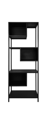Open vakkenkast Manhattan - 65x35x175 - Zwart - Ijzer