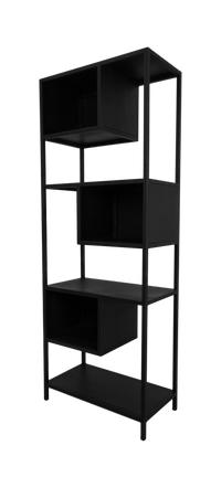 Open vakkenkast Manhattan - 65x35x175 - Zwart - Ijzer