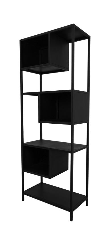 Open vakkenkast Manhattan - 65x35x175 - Zwart - Ijzer