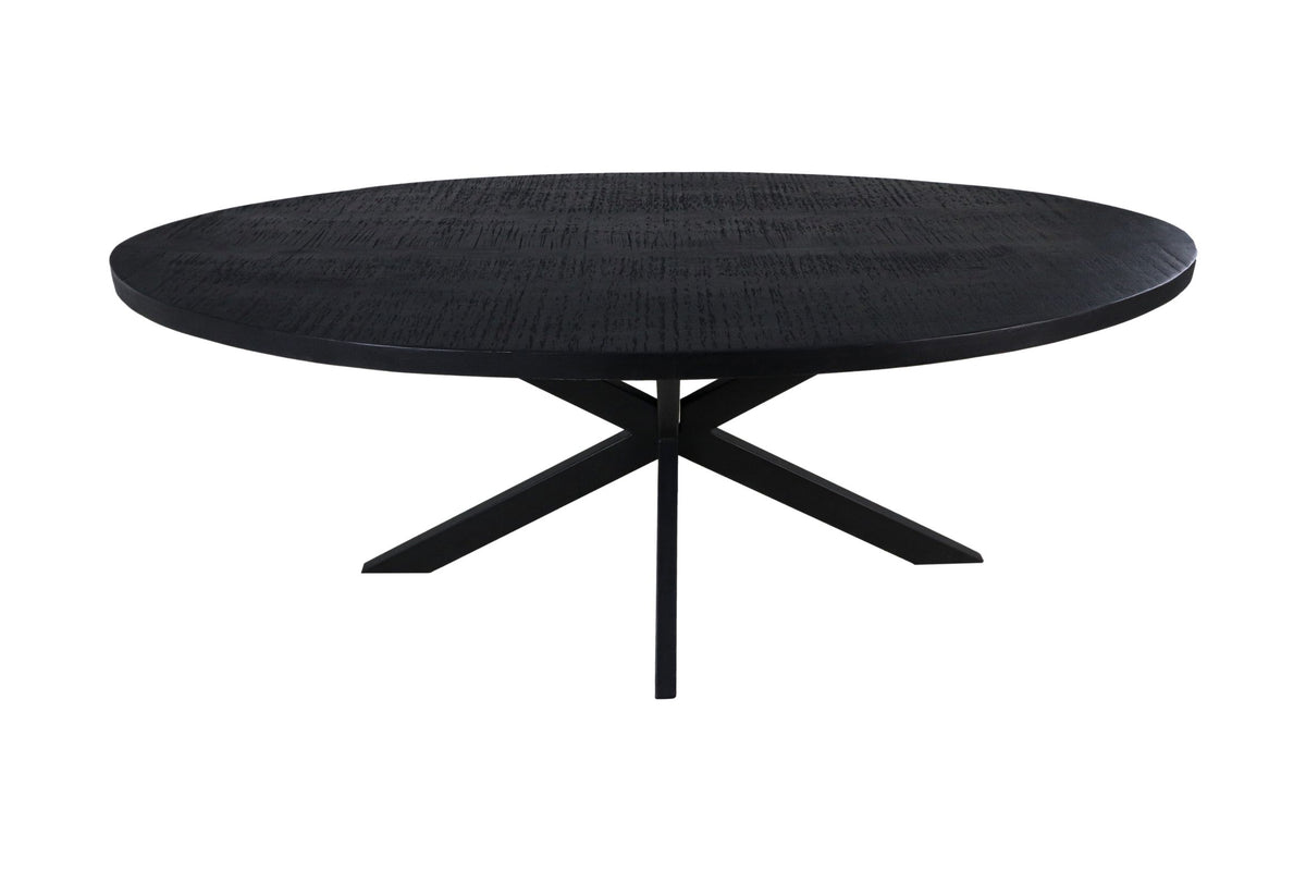 Ovale eettafel Melbourne - 180x100x76-  Zwart - Mangohout/ijzer