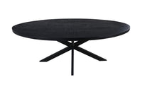 Ovale eettafel Melbourne - 180x100x76-  Zwart - Mangohout/ijzer