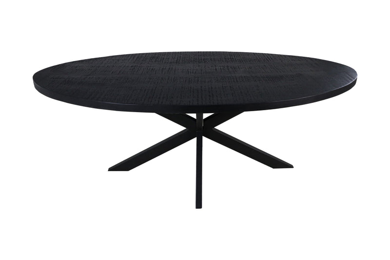 Ovale eettafel Melbourne - 180x100x76-  Zwart - Mangohout/ijzer