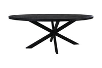 Ovale eettafel Melbourne - 180x100x76-  Zwart - Mangohout/ijzer
