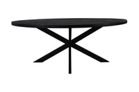 Ovale eettafel Melbourne - 240x110x76,5 - Zwart - Mangohout/ijzer