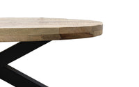 Ovale salontafel - 130x80x45 - Naturel/zwart - Mangohout/metaal