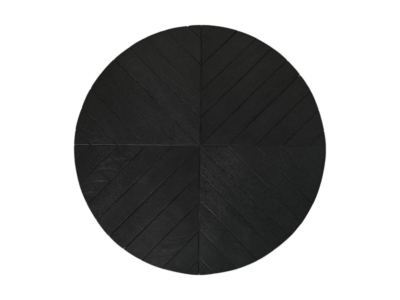 Ronde bijzettafels Verona - 60x60x50/50x50x40 - Zwart- Mangohout/ijzer/MDF