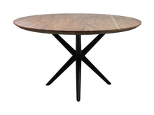 Afbeelding in Gallery-weergave laden, Ronde eettafel Zurich - ø130x75 - Naturel/zwart - Swiss edge - Acaciahout
