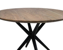 Afbeelding in Gallery-weergave laden, Ronde eettafel Zurich - ø130x75 - Naturel/zwart - Swiss edge - Acaciahout
