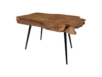Salontafel  - 80x50x43 - Naturel- Teak/metaal