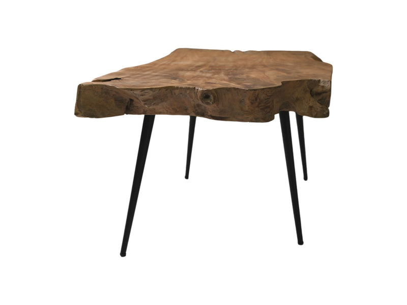 Salontafel  - 80x50x53 - Naturel - Teak/metaal