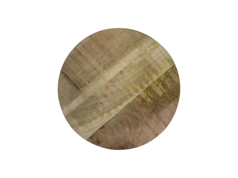 Salontafel Bern rond - ø45x38 - Naturel/zwart - Mangohout/metaal