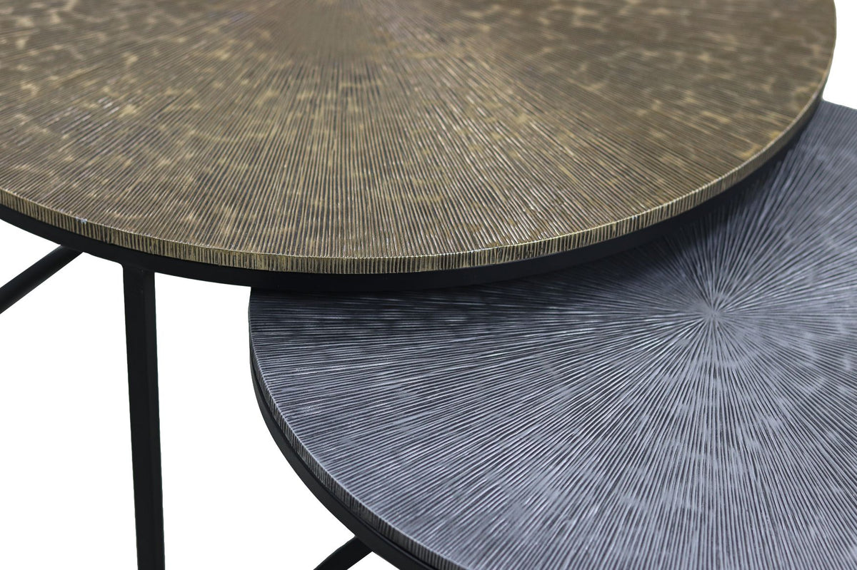 Salontafel Fletcher Rond - Aluminium/ijzer - ø70/ø55 - Set van 2