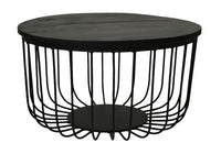 Salontafel Maden - ø60 cm - Zwart - Mangohout/ijzer - Set van 2