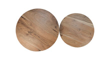 Afbeelding in Gallery-weergave laden, Salontafel Zurich - ø60/ø50 - Naturel/zwart - Acaciahout/ijzer - Set van 2
