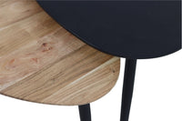 Salontafels Zurich - ø70/ø50/ø45 - Naturel/zwart - Acaciahout/ijzer - Set van 3