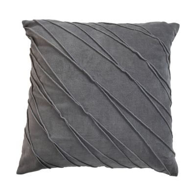 Throw Pillow - 45x45 - Light Gray - Velvet/Cotton