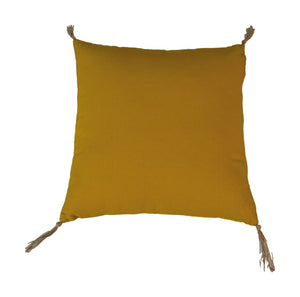 Throw pillow - 45x45 - Mustard yellow - Velvet/cotton