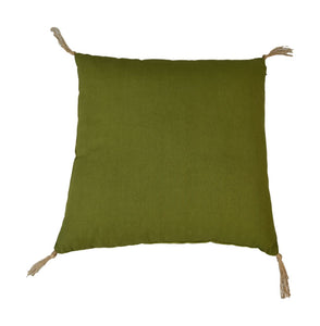 Decorative pillow with tassels - 45x45 - Olive green/gold - Velvet