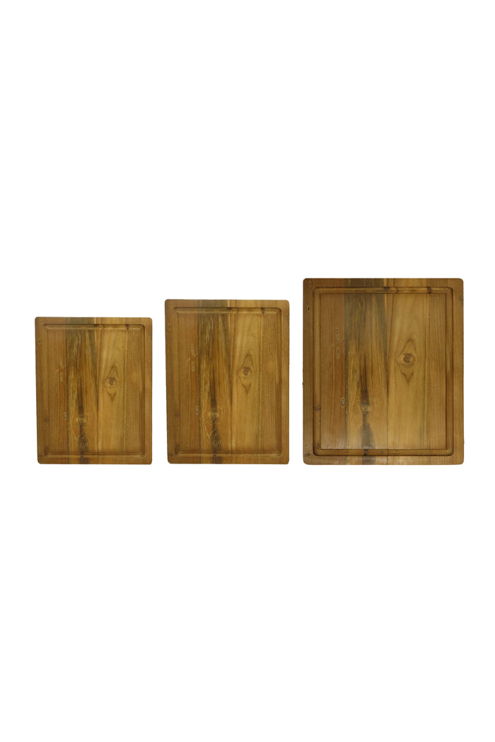Snijplank naturel met groef - 40x30x3 - Naturel - Oud Teakhout