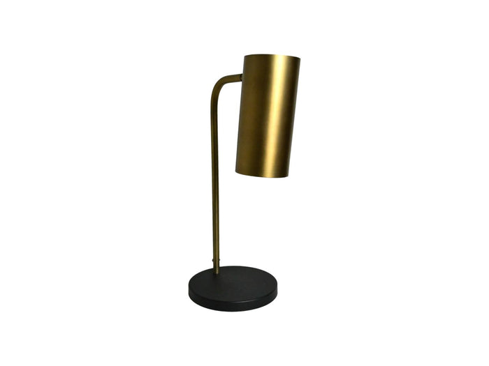 Tafellamp met cillinder - 30x20x50 - Goud/zwart - Metaal