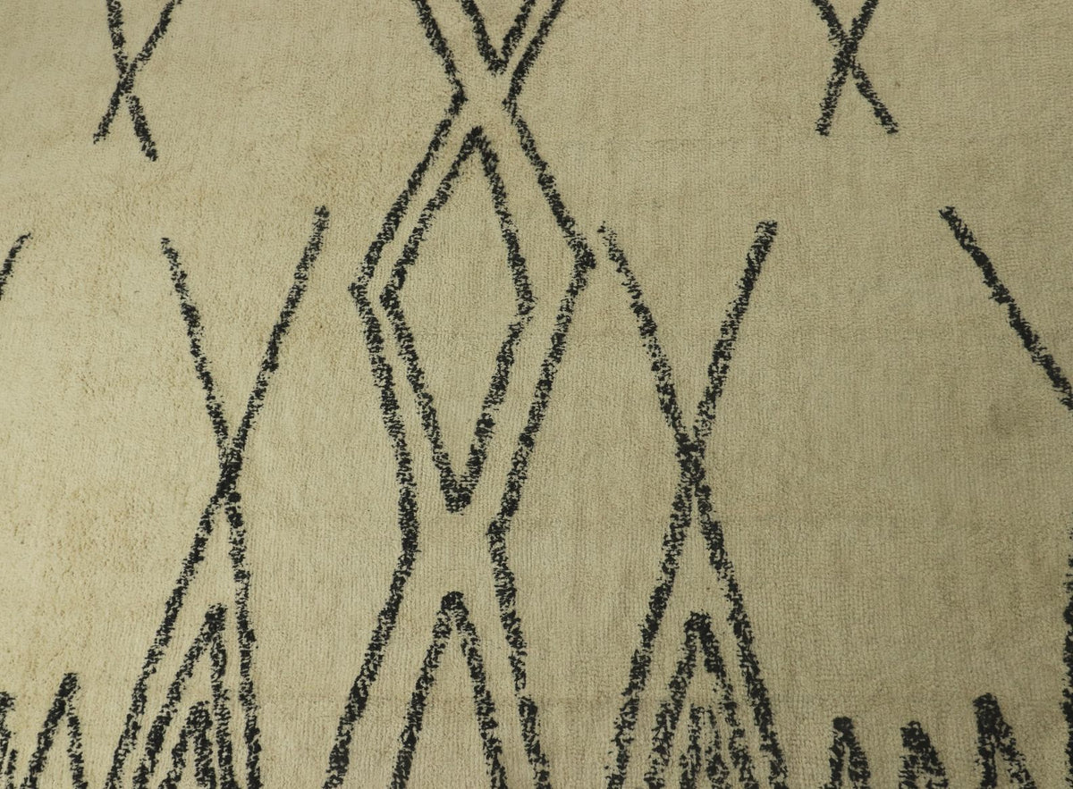 Vloerkleed Dubbel Ruit - 200x300 - Zwart/wit - Katoen