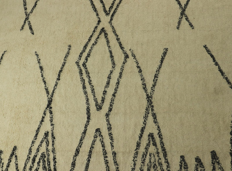 Vloerkleed Dubbel Ruit - 200x300 - Zwart/wit - Katoen