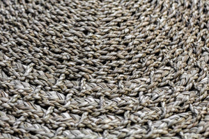 Vloerkleed Malibu - ø120 cm - raffia/zeegras - naturel/zwart
