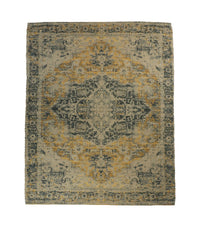 Rug Vintage - 120x180 - Yellow/grey/blue/old pink/ - Polyester