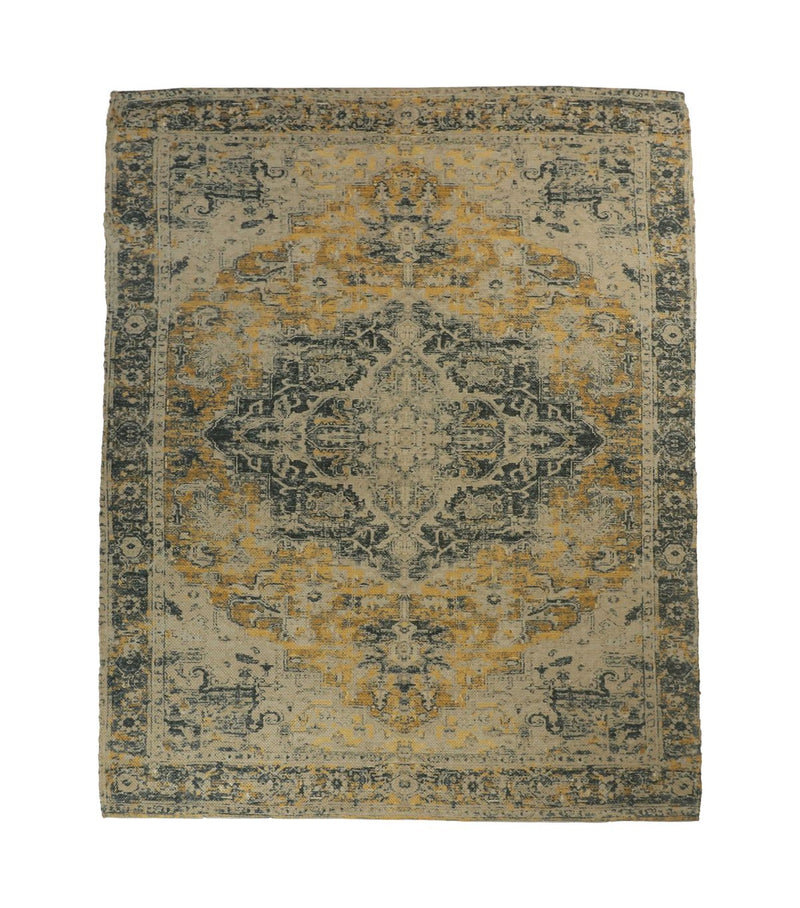 Rug Vintage - 120x180 - Yellow/grey/blue/old pink/ - Polyester