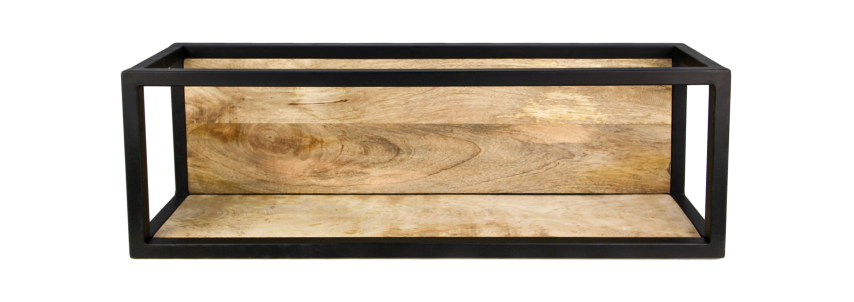 Wandbox Levels - 75x25 cm - mangohout/ijzer