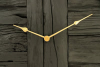 Wandklok - ø50x5 cm - Zwart/goud - Rustiek hout/metaal