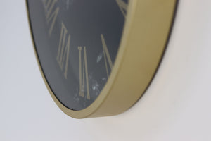Wall clock Roman Marseille - ø50x6 cm - Black/marble look - Metal/glass