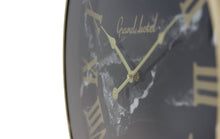 Afbeelding in Gallery-weergave laden, Wall clock Roman Marseille - ø50x6 cm - Black/marble look - Metal/glass
