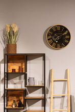 Afbeelding in Gallery-weergave laden, Wall clock Roman Marseille - ø50x6 cm - Black/marble look - Metal/glass
